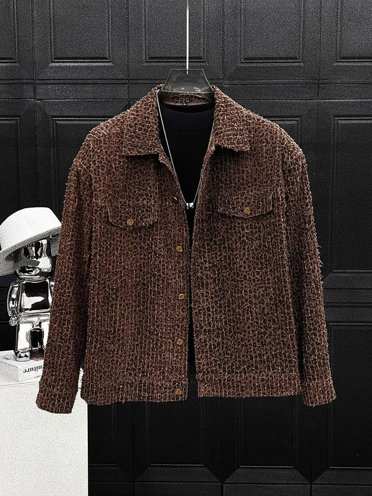 

Мужская джинсовая куртка в стиле ретро с американским леопардовым принтом Long Sve, повседневная модная дизайнерская крутая верхняя одежда, модная одежда свободного кроя на пуговицах...