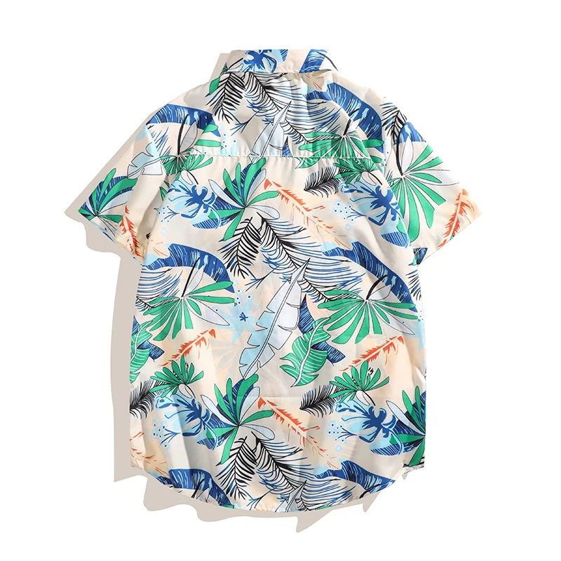 Hawaiian Style Shirt Set Men's Summer Loose Short-sleeved Shorts Set, Fashion Trend Beach Floral Couple Clothes - view 4