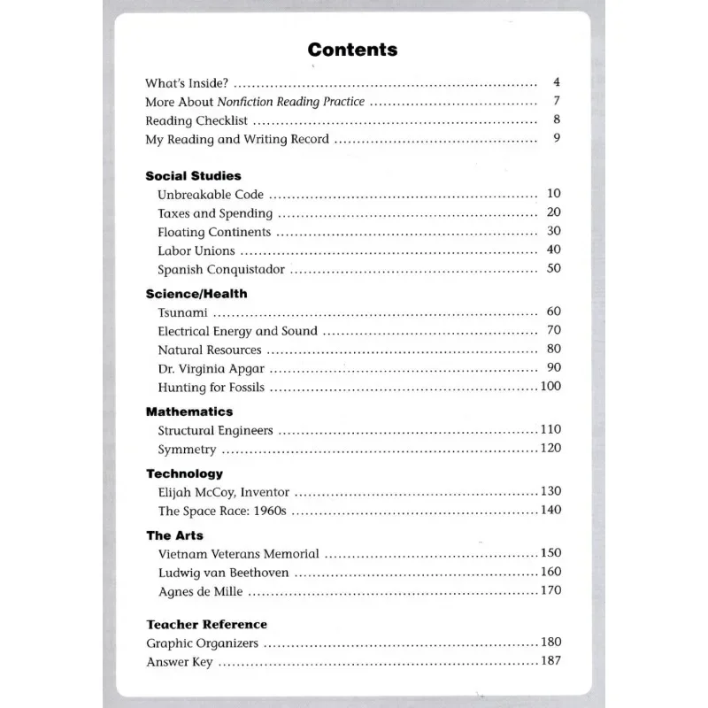Evan-Moor Non-Fiction Reading Practice, Grade 4 Workbook,aged 8 9 10 11, English book 9781629383187