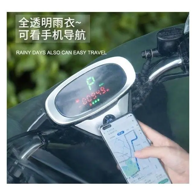 Thickened Fully Transparent Raincoat Electric Bicycle Cycling Male And Female Universal Long Body Raincoat Motorcycle Cloak