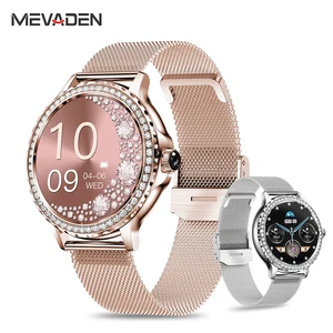 Smart mevaden-meal pink gold for lady, called Bluetooth, 100 sports mode, smartwatch female fitness, diy display for iOS, Android NX19 6 Main Sales Smartwatch Gold - №3