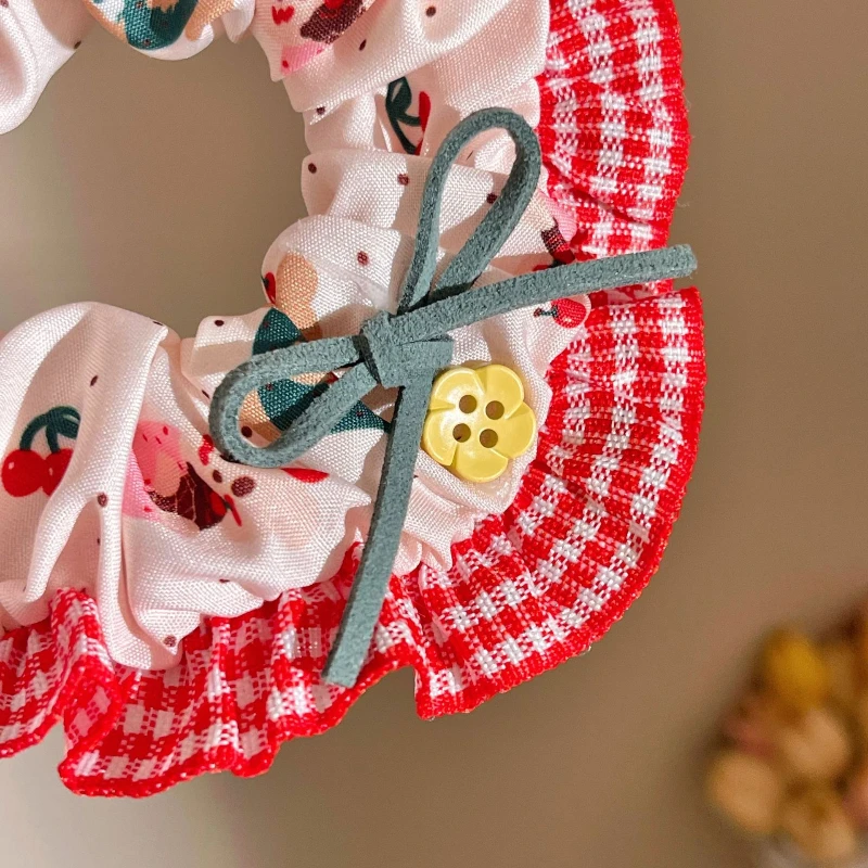 لطيف الكرز الدب عقال المرأة منقوشة تنورة إكسسوارات الشعر ذيل حصان كابيلو كورباتاس المطاط رباطات كابيلو الحلي