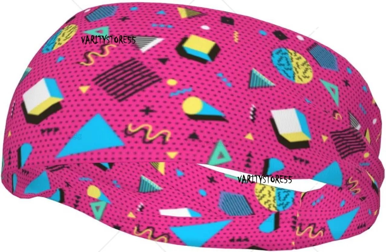 

Retro 80S 90S Wide Headbands Fashion Hair Bands Yoga Running Sports Workout Gym Stretchy Turbans for Women Men