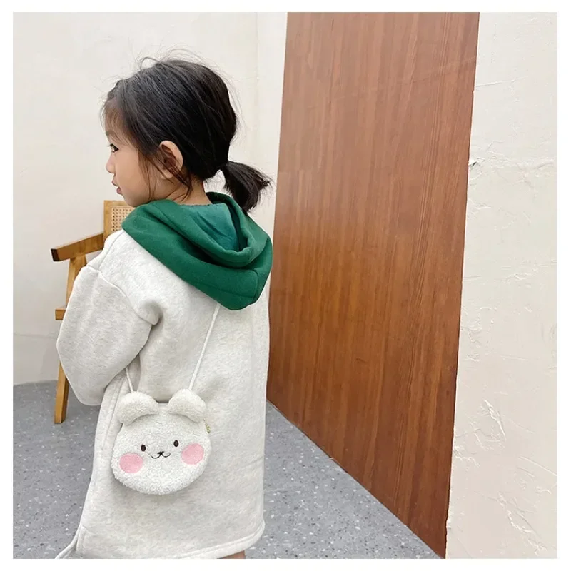 Mini Handbag Purse Soft Plush Rabbit Cartoon Children Coin Purse Cute Animal Zipper Kid Shoulder Bag Girl Messenger Bag