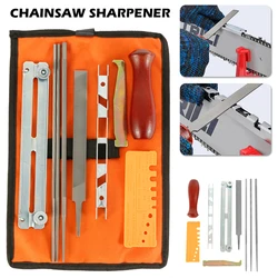 10Pcs Chainsaw Sharpener File Kit Chainsaw Field Sharpening Kits Include Flat Files Round Files for Sharpening Chain Saw Teeth