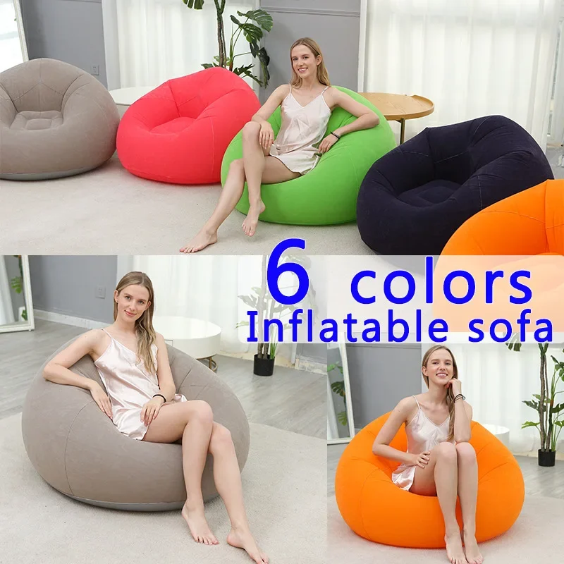 

Lazy Sofa Flocking Inflatable Small Apartment Home Single Sofa Leisure and Entertainment