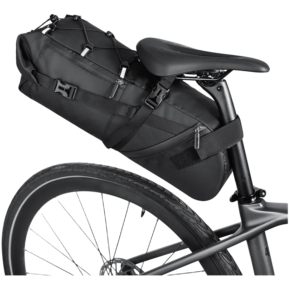 

Велосипедная сумка на седло, водонепроницаемая, износостойкая, с вращающейся застежкой, для горных и шоссейных велосипедов, аксессуар для велосипеда, 10 л, 15 л