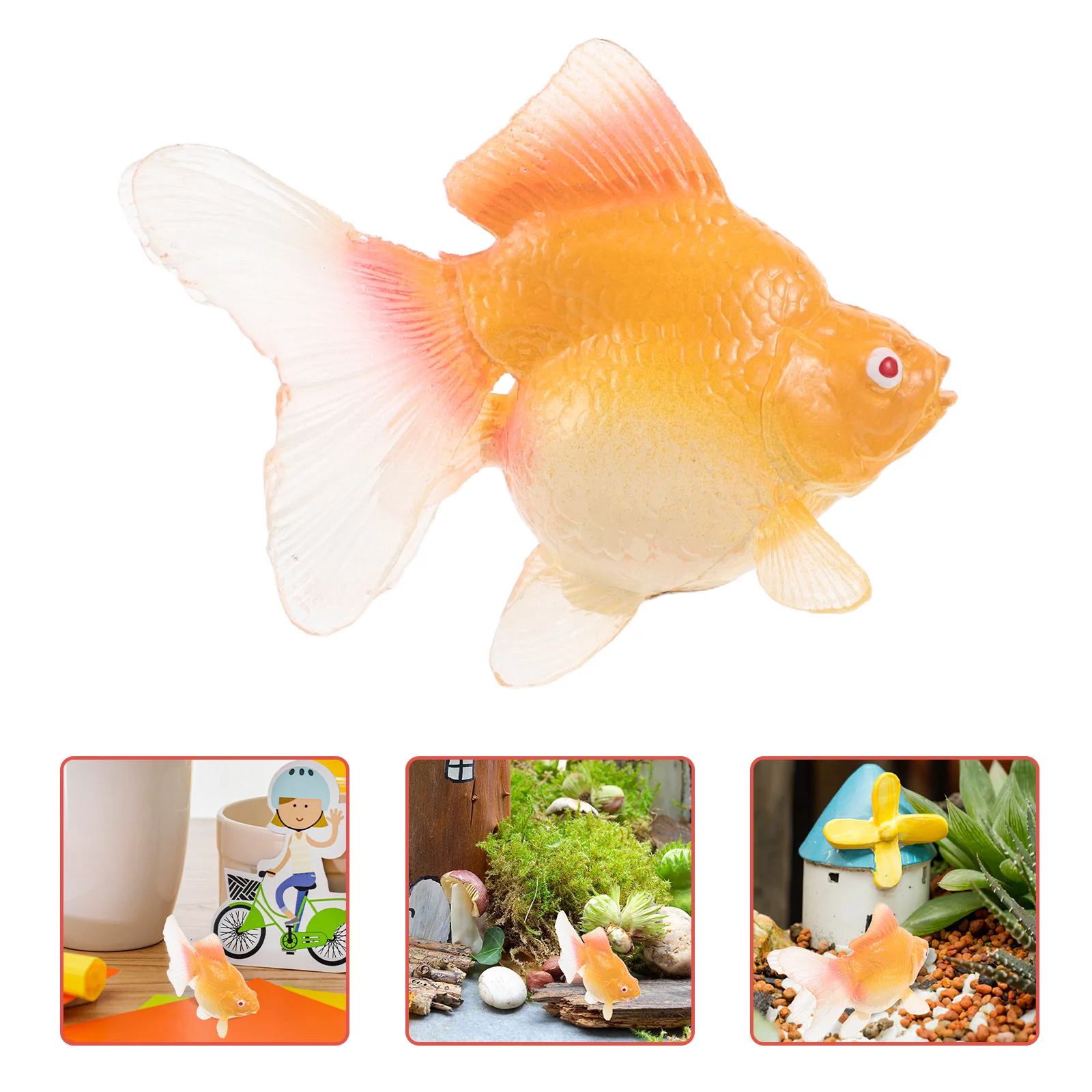 Ornamental Fish Toys Aquarium Fake Small Goldfish Tank Decor Accessories Realistic Model Pvc Decorative Figurine Child