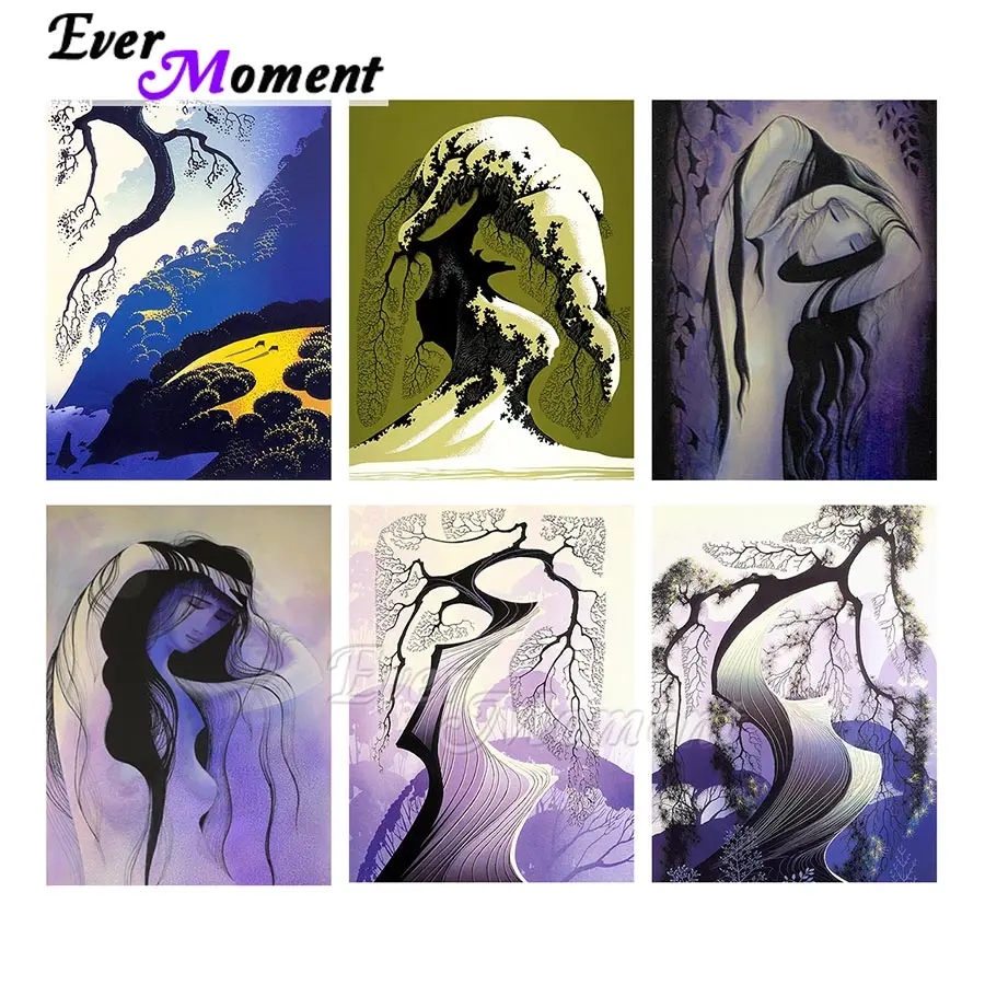 

Abstract Tree Round Square Resin Drill Ever Moment Diamond Painting Wall Decoration Home Handicraft Rhinestone ASF2219