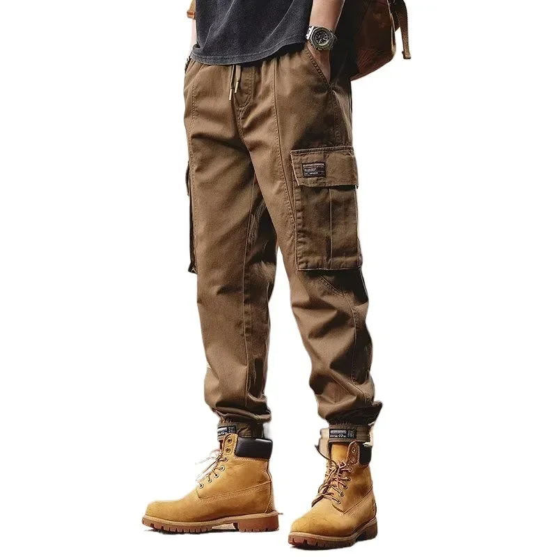 ملابس عمل رجالية فضفاضة غير رسمية سراويل هاراجوكو نمط ربيع الخريف جديد فضفاض رياضي تسع نقاط بنطلون موضة العلامة التجارية #5