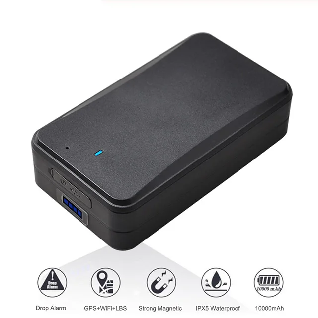 Realtime portable 10000mAh wifi gsm gprs locator car AT4 waterproof wireless magnet car asset gps tracker