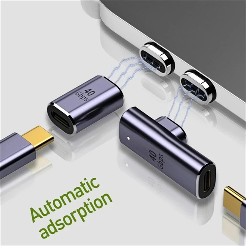 100W Magnetischer USB Typ C Adapter 40Gbps Schnelle Datenübertragung 8K 60Hz Video Tragbarer USB 4.0 Konverter für MacBook Telefon Laptop Ipa – Detail 4