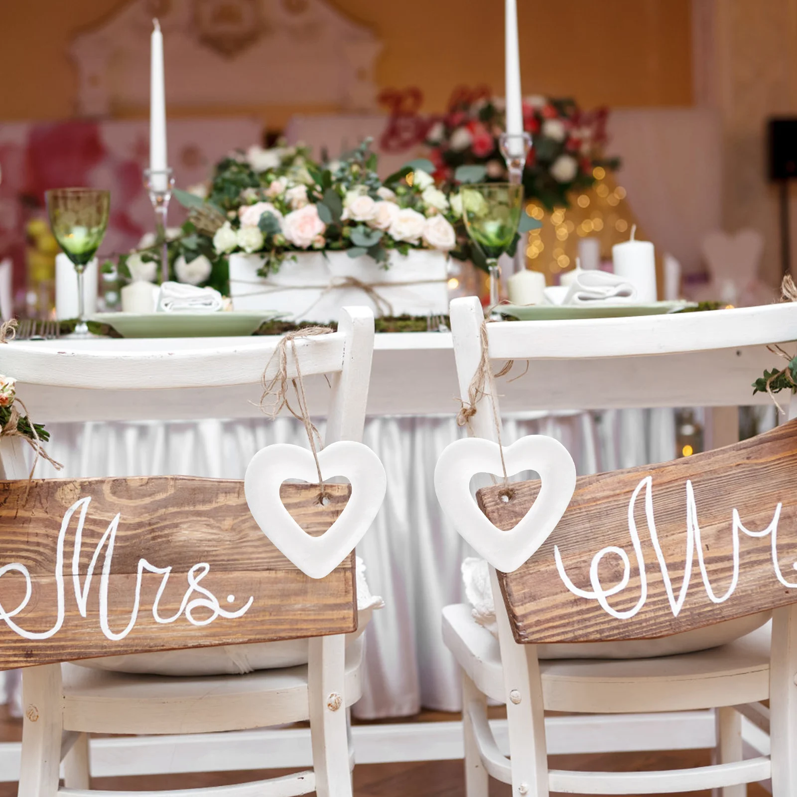 

50Pcs Heart Shaped Foam Balls Hollow Smooth DIY Crafts Wedding Valentine Decoration Supplies Paintable Blank Foam Hearts