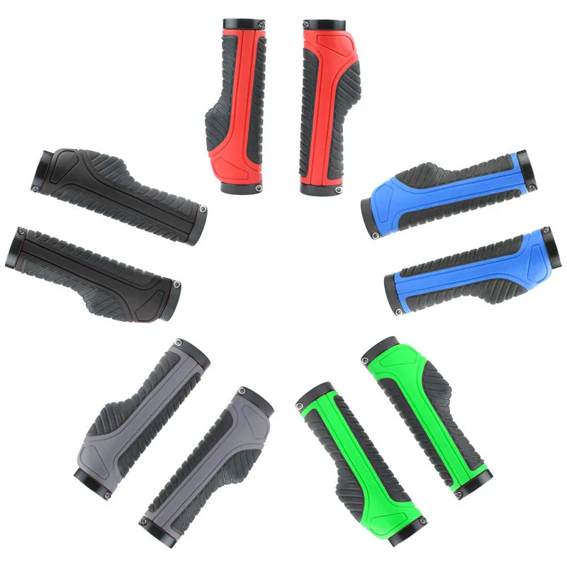 

1 Pair Bicycle Grips Mountain Bike Handles MTB Grip TPR Rubber Shockproof Anti-Slip Bike Handlebar Grip Bicycle Part Accessories