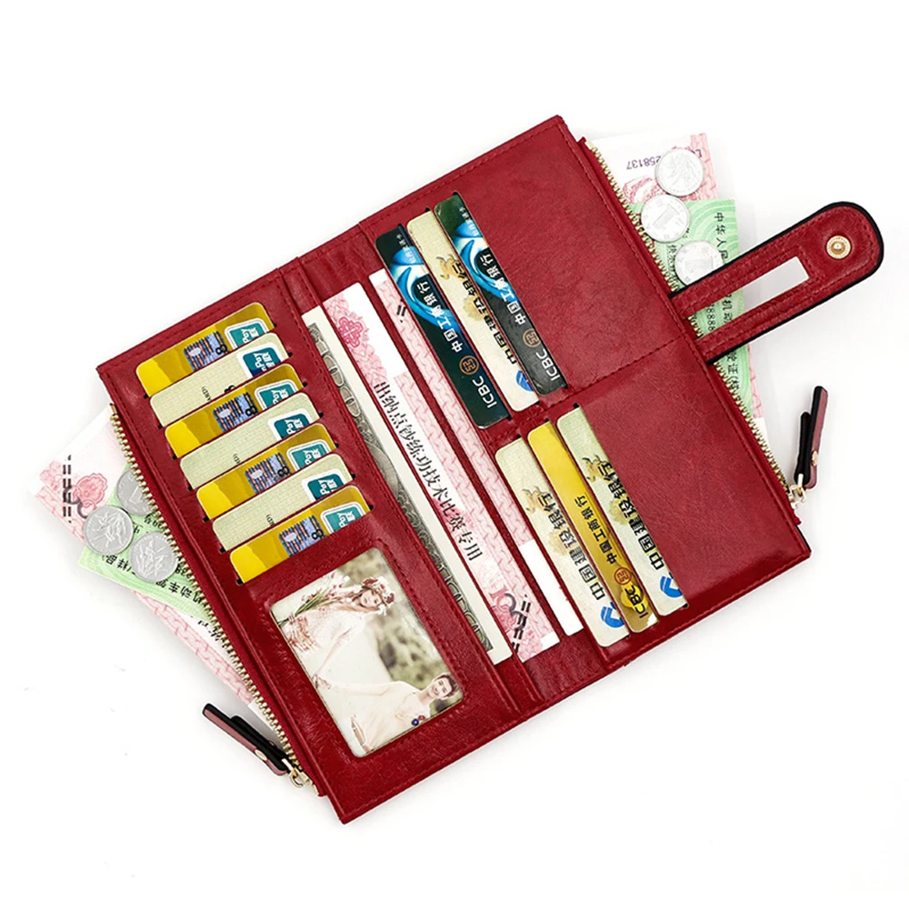 محافظ نسائية موضة سعة كبيرة طويلة بولي Leather جلد علوي جودة حامل بطاقة حافظة كلاسيكية أنثى سستة العلامة التجارية محفظة للنساء #4