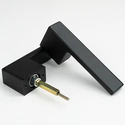 VERQNI MANIGLIE & ACCESSORI JL-01 Minimalist Matte Black Mute Rectangle Modern Aluminium Door Handle Magnetic suction Lock