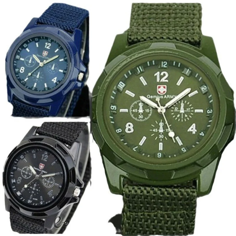 Disponibile cinturino in nylon moda semplice orologio da uomo cintura intrecciata orologio stile militare orologio sportivo alla moda con ago luminoso uomo e donna