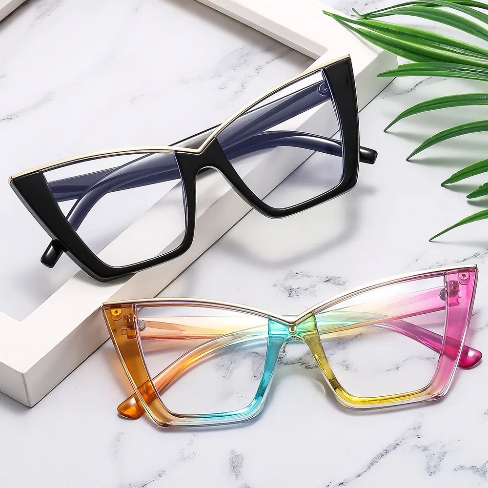 Cat's eye large frame anti-blue light flat glasses personalized eyeglasses frame trend net red ins fashion eyeglasses frame