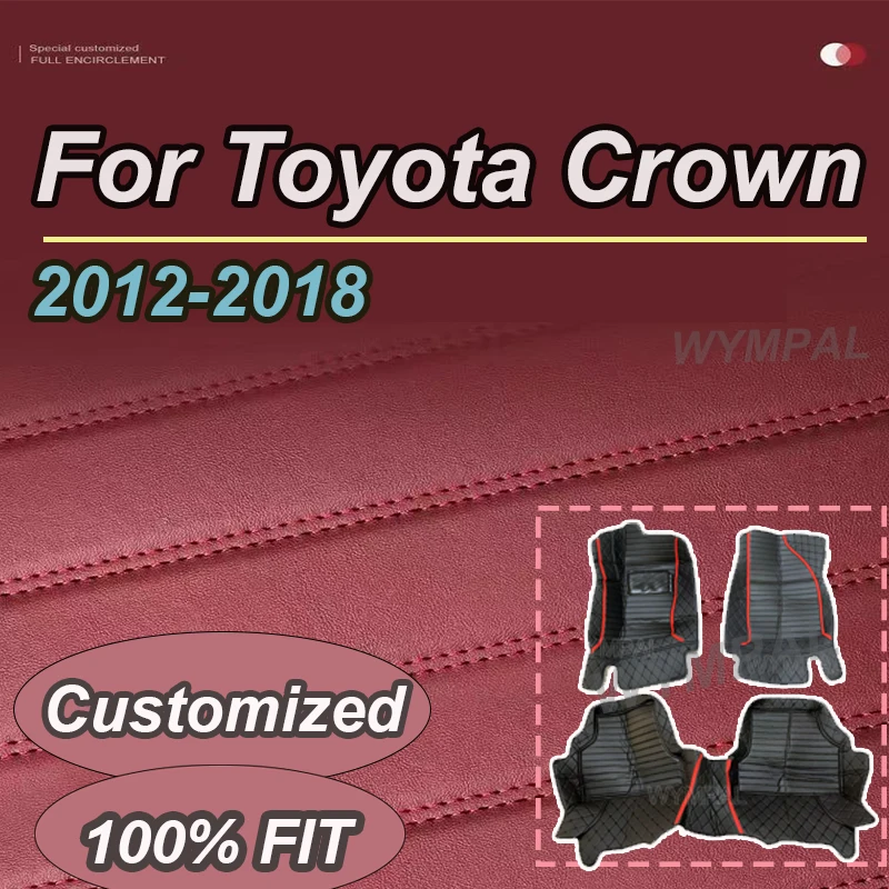 

LUXURY Car Floor Mats For Toyota Crown S210 2012~2018 Carpet Luxury Leather Mat Auto Durable Rug Anti Dirt Pad Car Accessories