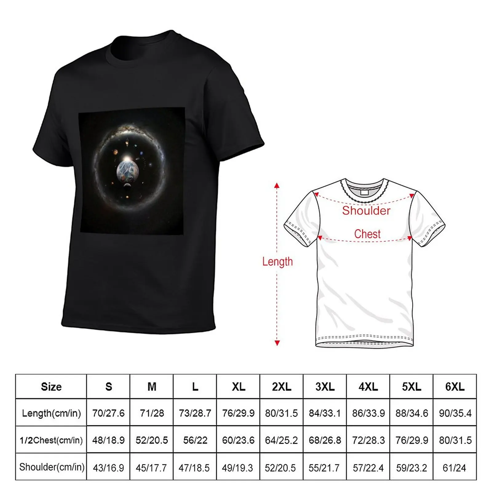 New SUNRISE on Earth, Planets and Milky Way Ring Background! T-Shirt kawaii clothes clothes for men