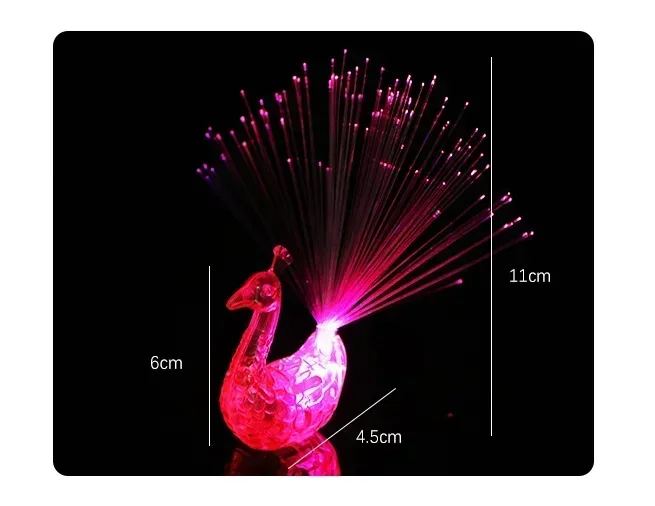 50 ピース/ロット点滅 LED ライトアップおもちゃ孔雀フィンガーライトリング光る変色孔雀リング LED アクセサリー夜のおもちゃ