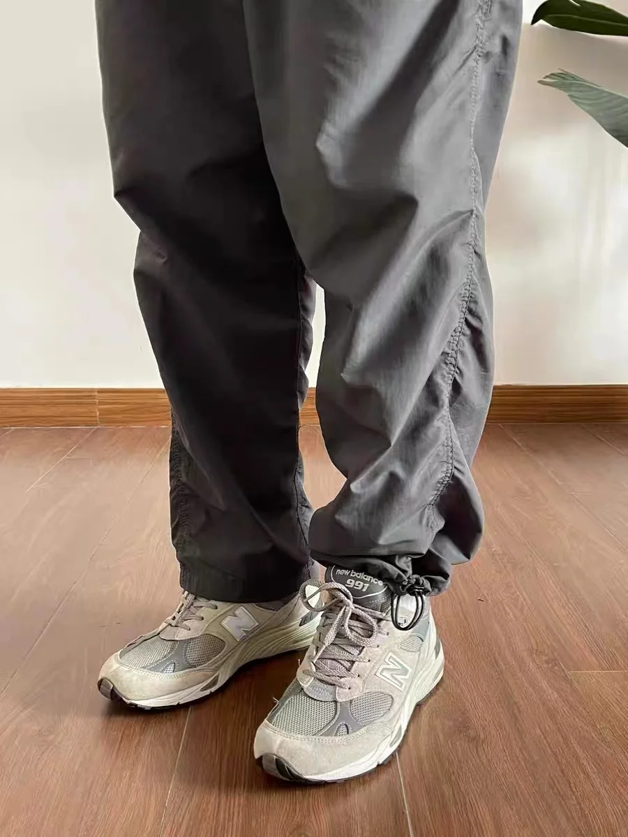 

y Ретро японские нейлоновые брюки-карго мужские уличные свободные прямые брюки-зонтики солдатская спецодежда повседневные брюки