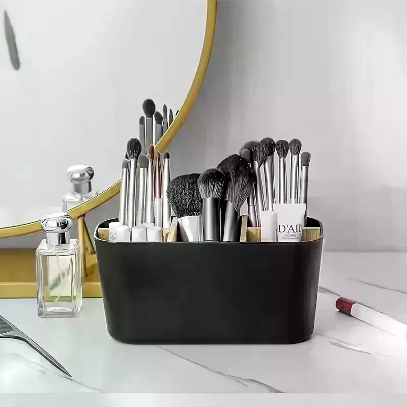 

Toothbrush Holders For Bathrooms, Electric Tooth Brush Holder With Bamboo Dividers Toothpaste Organizer For Bathroom Countertop