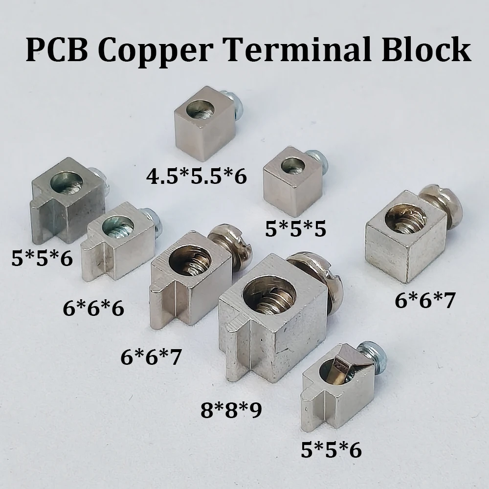 10 Peças Conector de Terminal de Cobre PCB Quadrado com Parafuso para Base de Alumínio LED e Conectores de Bloco de Cobre de Base Plana SMD