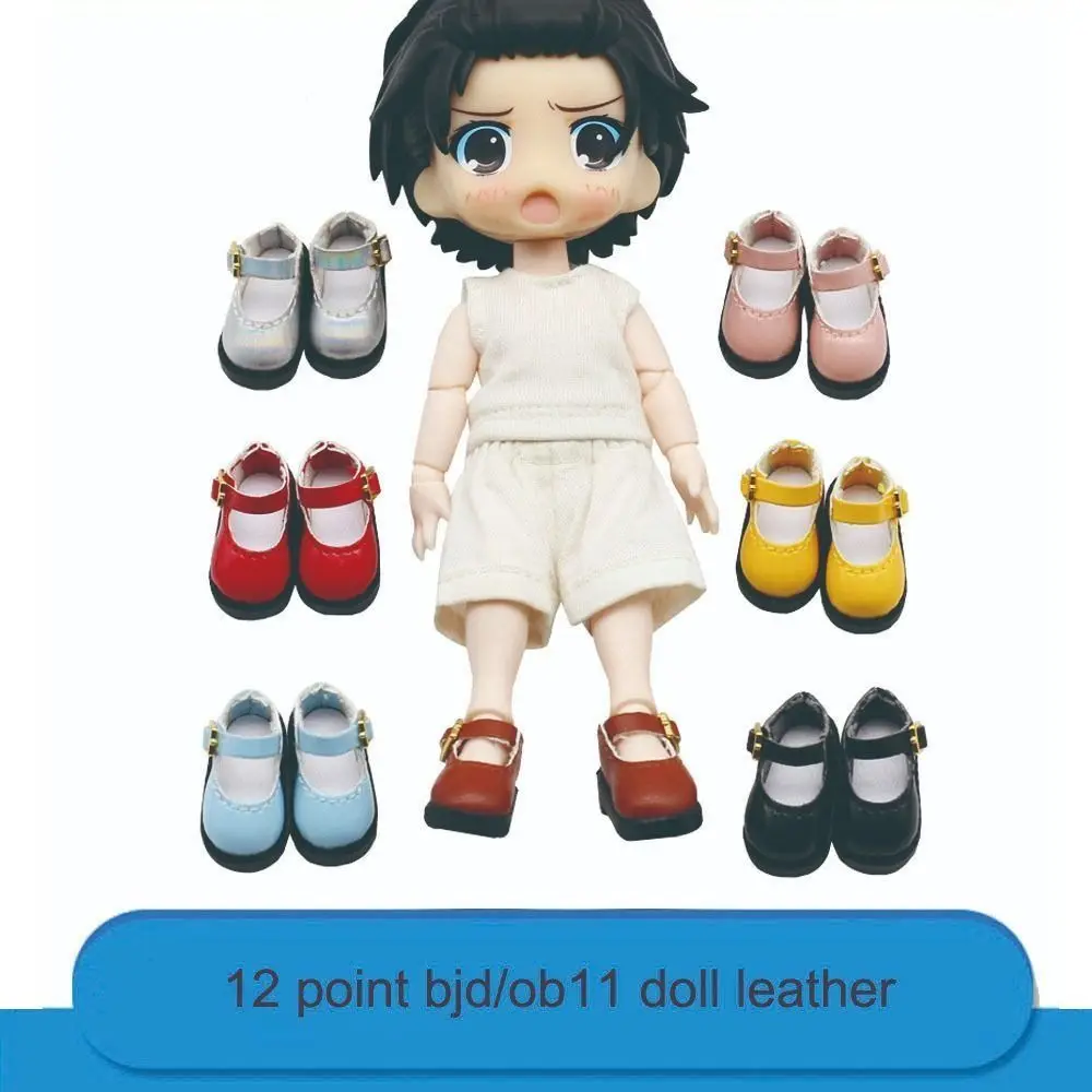 1 คู่ PU หนัง ob11 ตุ๊กตารองเท้าแตะรอบ Toe 2.7*1.3 ซม.12 ตุ๊กตา BJD PU รองเท้าน่ารัก Mini OB11 เจ้าหญิงรองเท้าตุ๊กตา