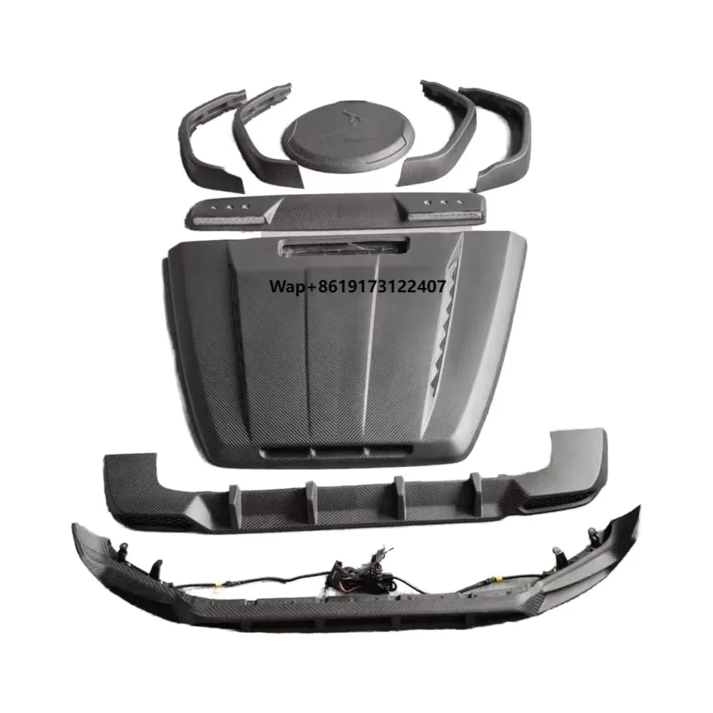 

Factory Sale Dry Carbon Fiber Bodykit for W464 2018+ Upgrade to TopCar Style Bodykit with Roof Lights Tire Cover Hood Rear Lip