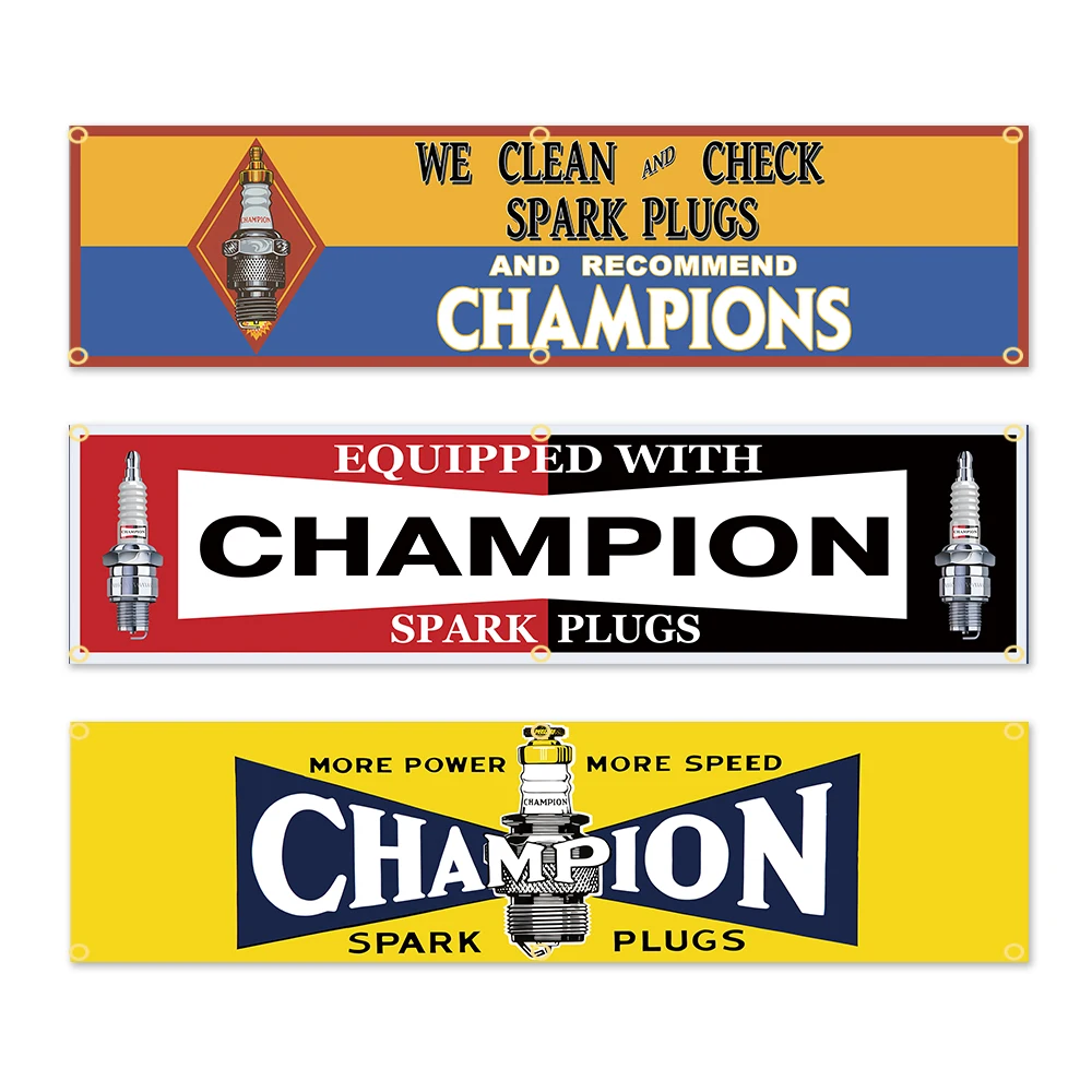 45 × 180 cm 60x240 cm C-CHAMPIONÕES peças de automóvel Banner Conpany Logo Bandeira Poliéster Impresso Decoração Banner Tapeçaria