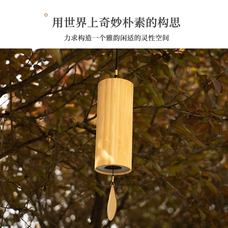 Japanese Wind Chimes Hand Bell Bamboo Artwork Hanging Decoration Chord Music Chanting Musical Instrument Balcony Bedroom Bamboo