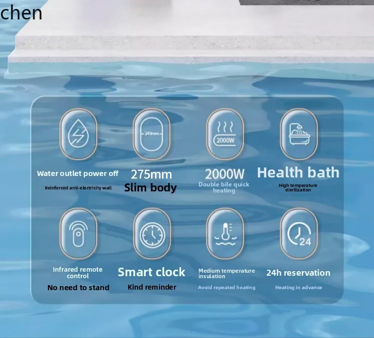 LXC  electric household bathroom water storage type quick heating energy saving round flat bucket for bathing and renting