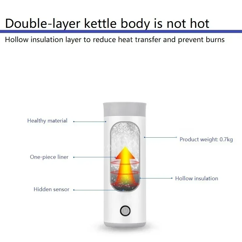 Portable Mini  Kettle Water Thermal Heating Boiler Travel Stainless Steel Tea Pot Coffee Milk Boiling Bottle Health Pot