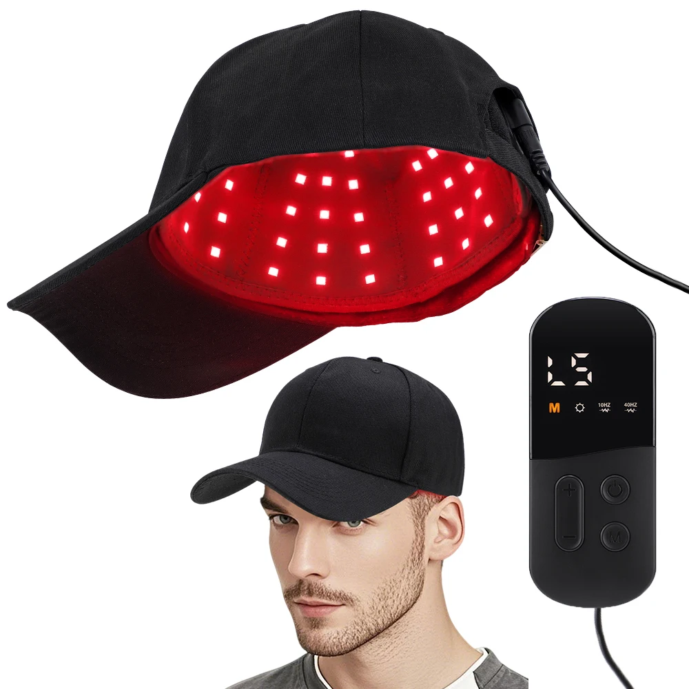 Cordless 660nm 850nm Scalp Hair Loss Treatments Head Massager Hair Regrowth Cap Portable Red-light Therapy Hat