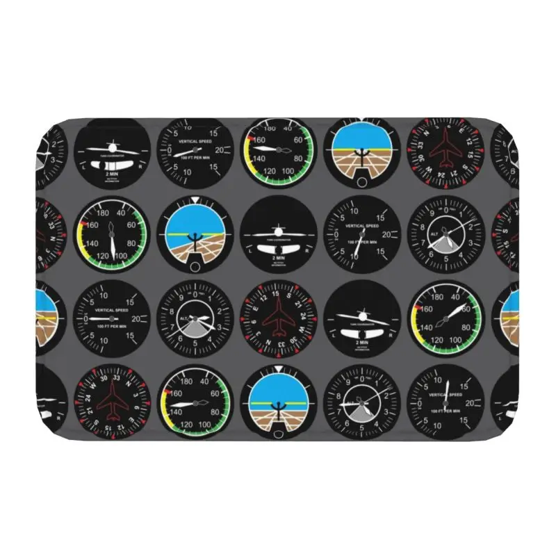 Aviation Airplane Flight Instruments Front Door Floor Entrance Mats Indoor Aircraft Pilot Plane Bath Kitchen Doormat Carpet Rug