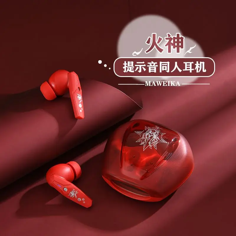Genshin Impact Wireless Headphone Cute Mavuika Game Anime HIFI Bluetooth5.3 Headset Cosplay Active Noise Cancellation Earbud