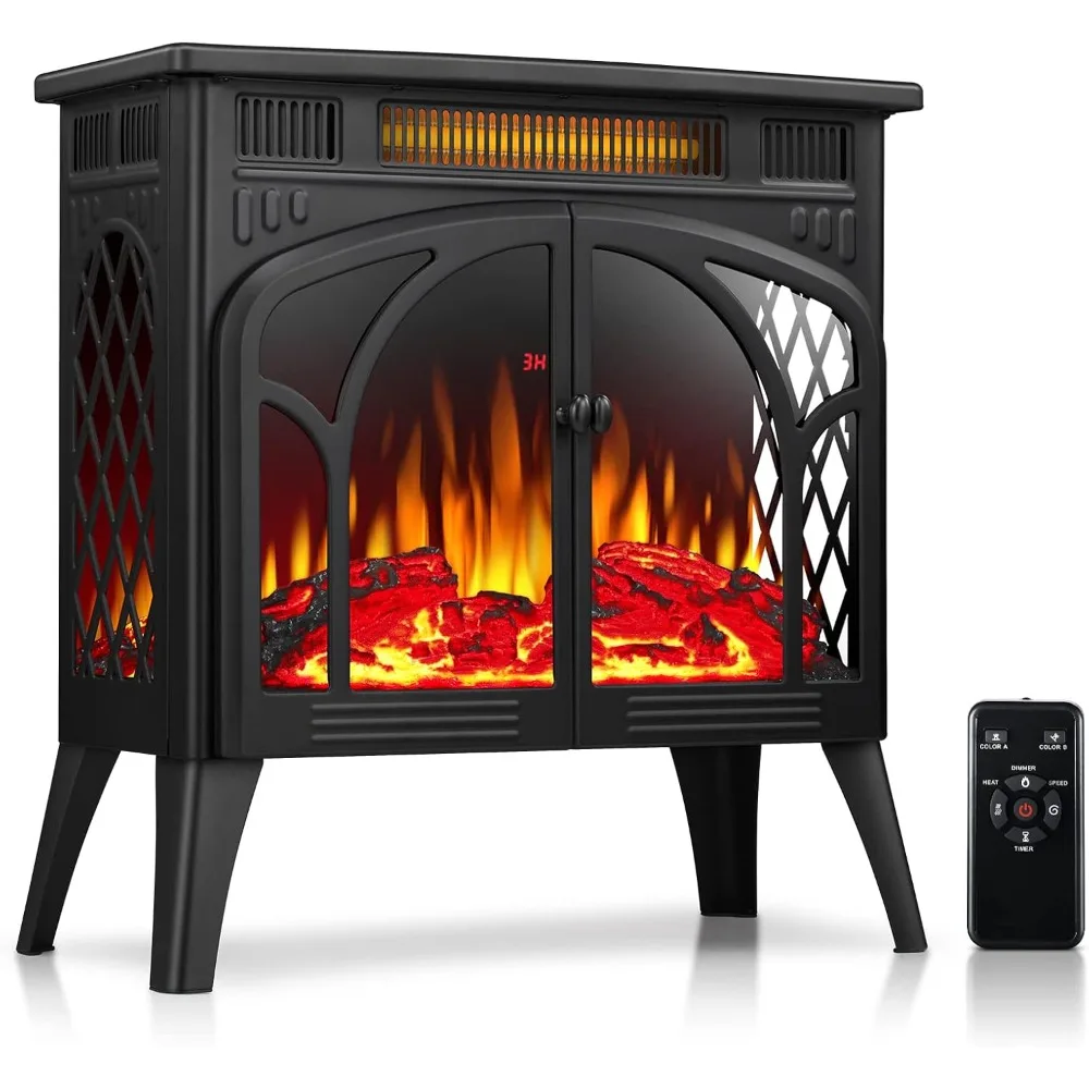 

1500W infrared fireplace with 3D realistic flames, 5100BTU independent electric stove, very suitable for indoor household use