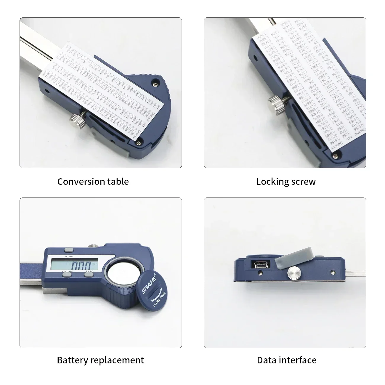 SHAHE Digital Depth Gauge 0-25mm/0-50 mm Tread Depth Gauge For Car Tire Digital Depth Calipers Measuring Tools