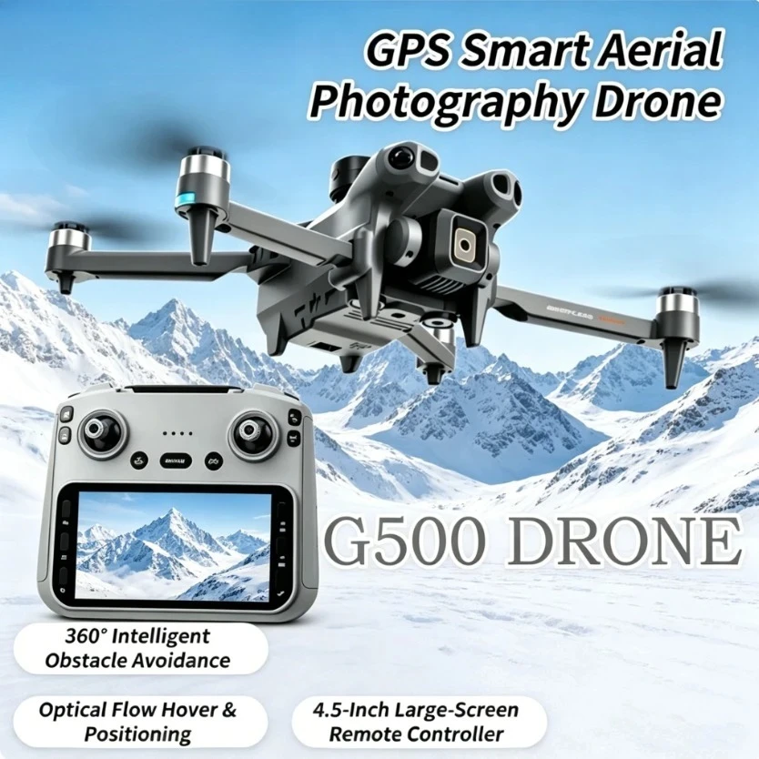 Original G500 Foldable Drone 4.5 Inch Screen GPS Optical Flow Obstacle Avoidance Dual WiFi RC Quadcopter Aerial Photography