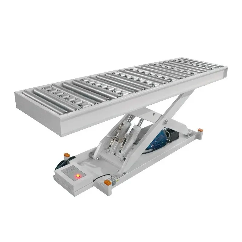 

Scissor hydraulic lifting platform, single fork with track walking lift movable workshop work lift