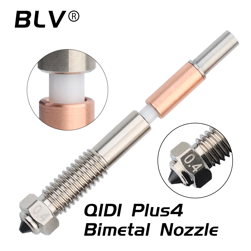 

BLV® QIDI Plus4 Bimetal nozzle Ceramic insulation integration for quick removal and very easy replacement