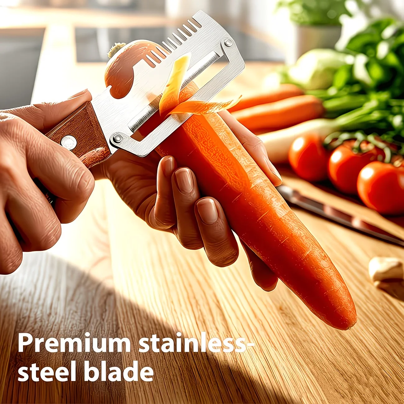 Stainless steel peeler with wo - Woodworking Diy Projects ulasan dan harga