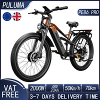 Puluma PE86 Pro Electric Bicycle 2000W Motor 26''x3.0 Tire 48V20Ah Battery 40KM/H Max Speed 70KM Range E-Bike