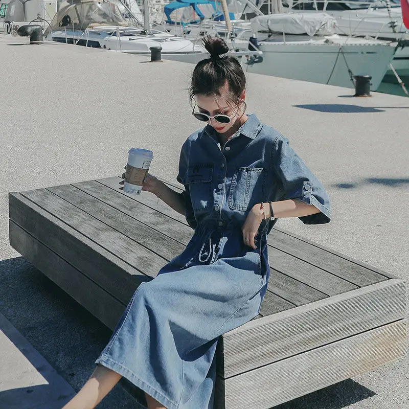 Cowboy Dress for Women 2025 Summer Collection Waist Long Style Elegant Long Skirt 2025 New Early Spring Skirt