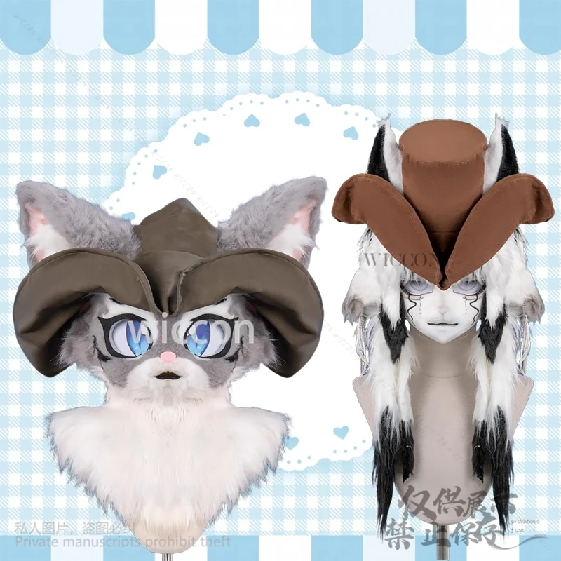Cos 2 Color Pirate Viking Style Furry Cosplay Furrsuit Animal Costume Cute Hat Feather Uniform Kawaii Sweet Suit Customized
