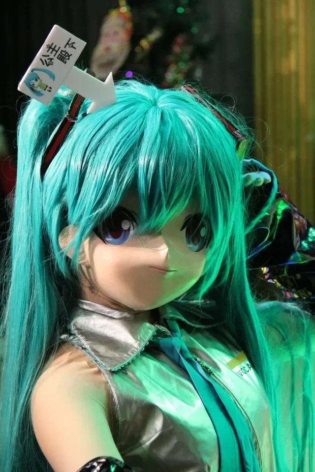Máscara facial femenina de látex hecha a mano única, Cosplay, muñeca Kigurumi, travesti