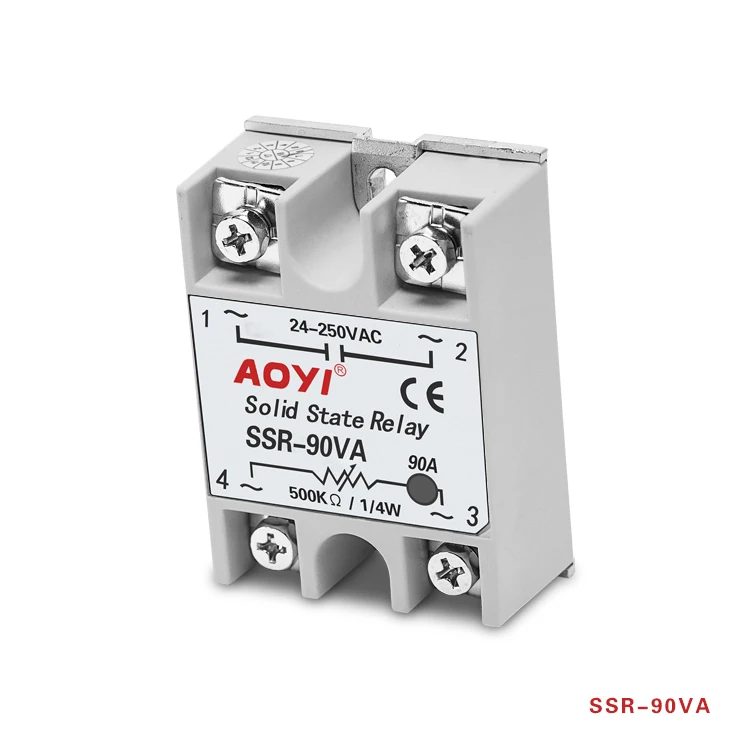 AOYI Single Phase DC control DC SSR-90VA VDC 20A Solid State Relay/SSR Relay With CE