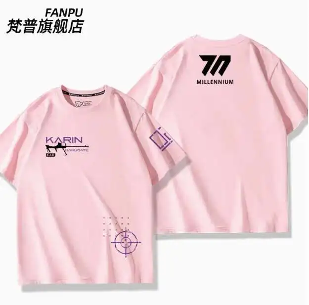 أنيمي الأزرق الأرشيف كاكودات كارين تي شيرتات قصيرة الاكمام الصيف تأثيري حلي طالب عادية فضفاض القمم أنيمي