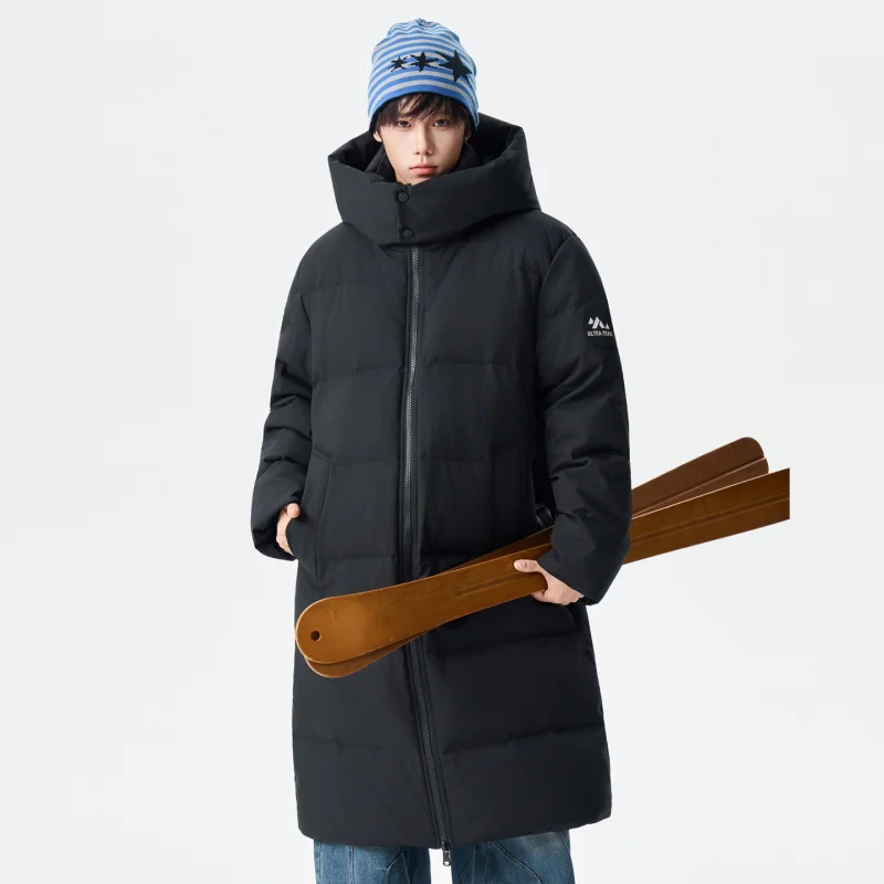 Jaqueta masculina GIOIOM, casaco longo de inverno com penas de pato branco, quente, solto, casual, casaco de algodão, jaqueta masculina